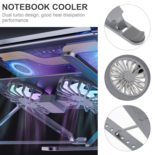 Base para portátil Holibanna con ventilador LED y aluminio miniatura 5