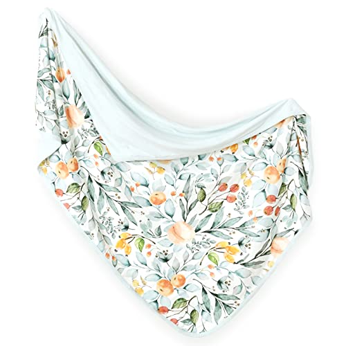 Image of GRSSDER Baby Blankets Super Soft Stretchy Jersey Knit Swaddle Blanket for Girls and Boys, Double Layer Reversible Receiving Blankets 34 x 44, Extra Large for Swaddling, Cute Fruit Pattern