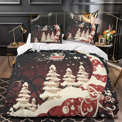 Housse de couette Noël 3D microfibre parure de lit enfants 260x220cm - 4
