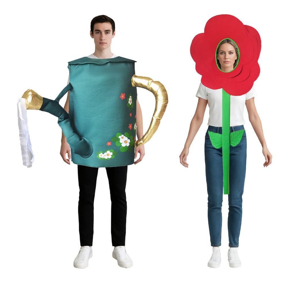 2 szt. kwiat i konewka kostium posypki rośliny ogród kwiaty bonsai przebranie cosplay kostiumy na imprezę dla dorosłych, jeden rozmiar