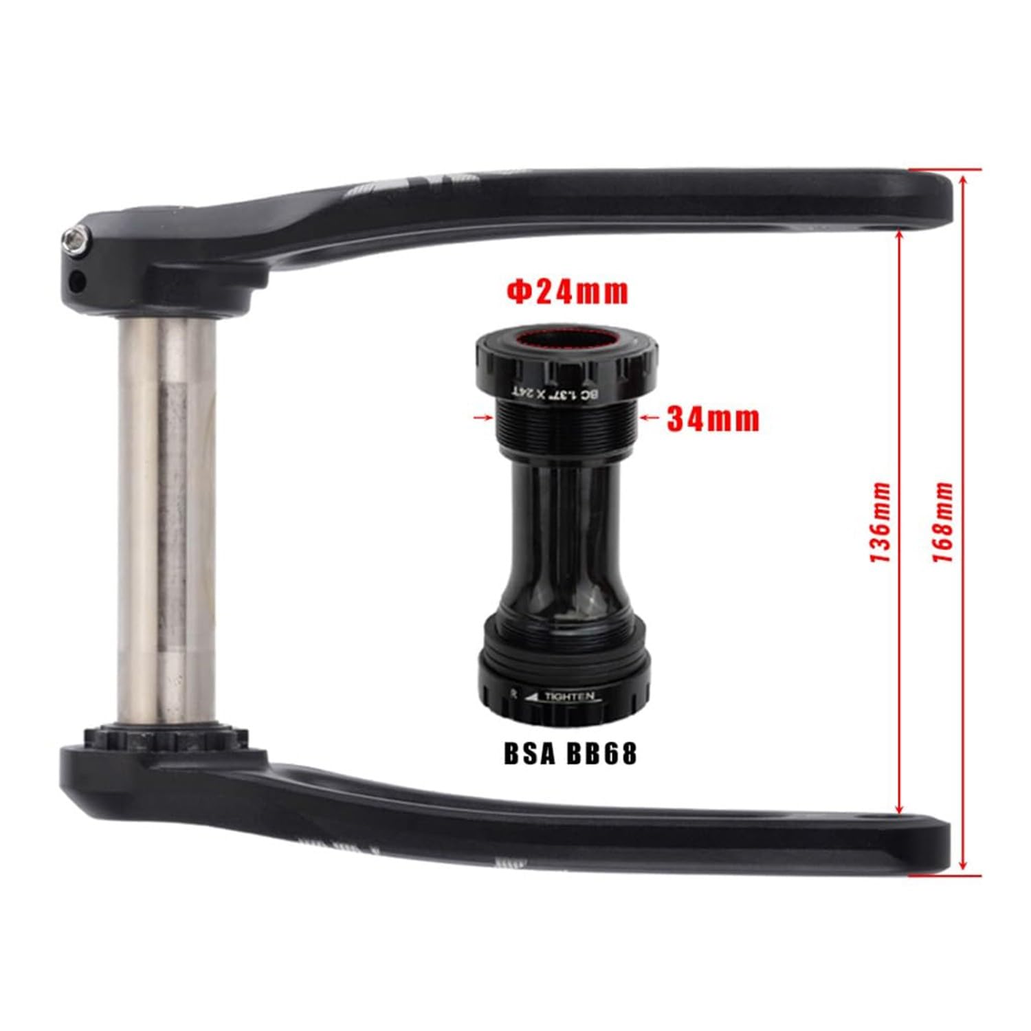 GXP MTB 170Mm 175Mm Guarnitura Bicicletta 30T 32T 34T 36T 38T Cava Integrata Set Di Pedivelle Una Velocità Rotonda Corona Pedivella Bici Pedivelle Mtb Per 9/10/11/12 Velocità