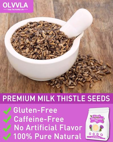 Image of Olvvla - Premium Milk Thistle Tea Bags - 3g X 70 Count - 100% Pure Natural Milk Thistle Seed Herbal Tea - Caffeine-free - Non-GMO