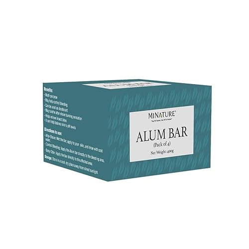 Miniatura 3 de Mi Nature Pure Alum Bar Pack de 4 (3.53 oz x 4) Bloque natural de Phitkari Piedra de alumbre de potasio Barra de afeitado Astringente