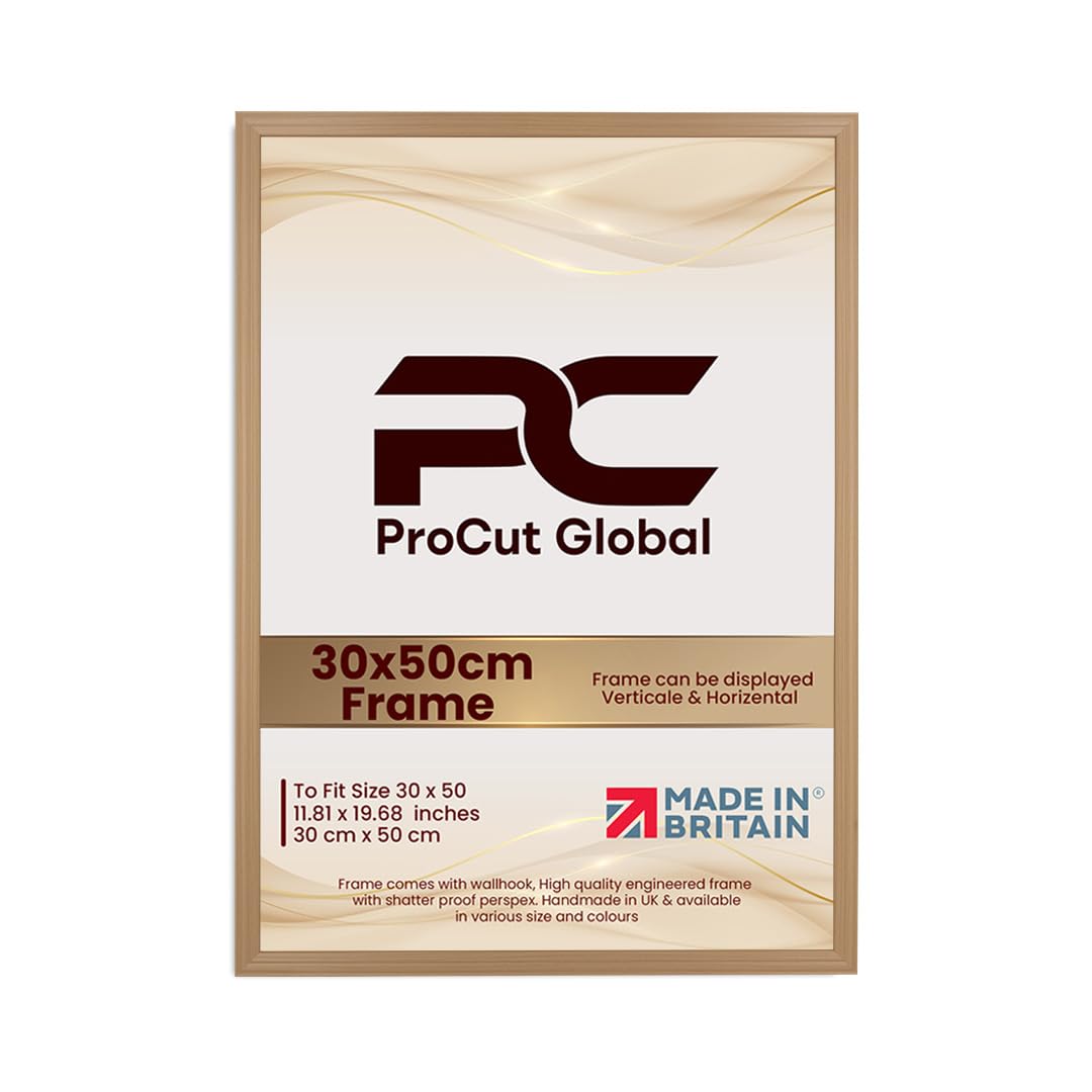 Procut Global 30x50CM Country Pine Picture Frames - Classic Wooden Photo Frame with Shatterproof Perspex for Wall or Tabletop - Perfect for Posters, Certificates & Prints - Sizes & Colors Available