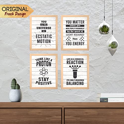 Image of Chaka Chaundh - Science, Technology Life, Universe & Positive Quotes Frame - Motivational Quotes frames - Framed posters - Photos with quotes - (13.6 X 10.6 inches)- Set of 4