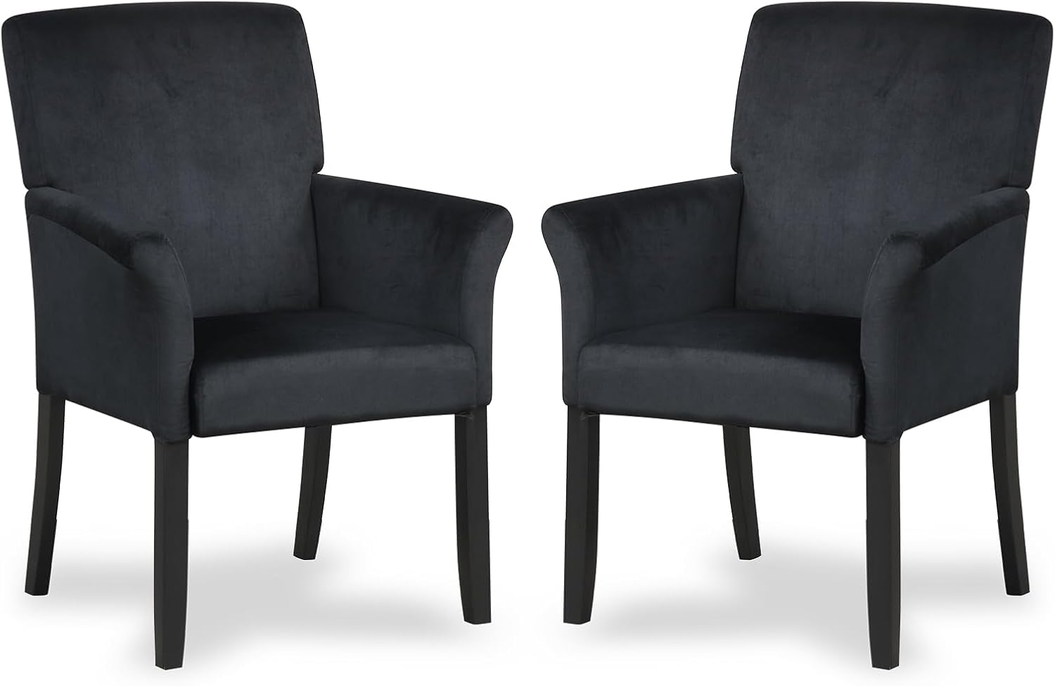POWERSTONE Executive Accent Chair Set of 2 Fabric Guest Chair Office Chair Reception Waiting Room Armchair with Wooden Legs Single Sofa Home Theater Seating, Black