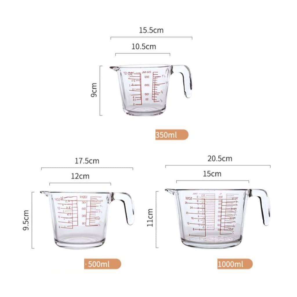 Tasse à mesurer en Verre avec échelle Ménage de qualité Alimentaire résistant aux Hautes températures ML Tasse à mesurer Tasse à œuf battu Cuisson Durable (Taille : 1000 ML) (1000 ML)