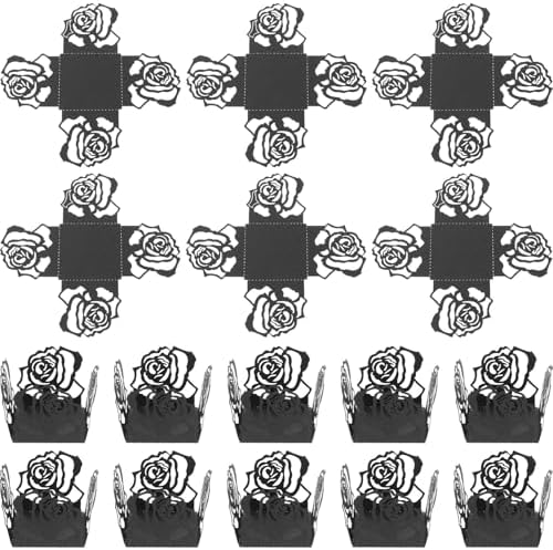 NUOBESTY 50 Adet Çikolata Ambalajı, Sağlam Kağıttan, Dantel Desenli, Dekoratif Şeker Bardağı, Düğün Kutlamaları ve Parti - Görsel 1