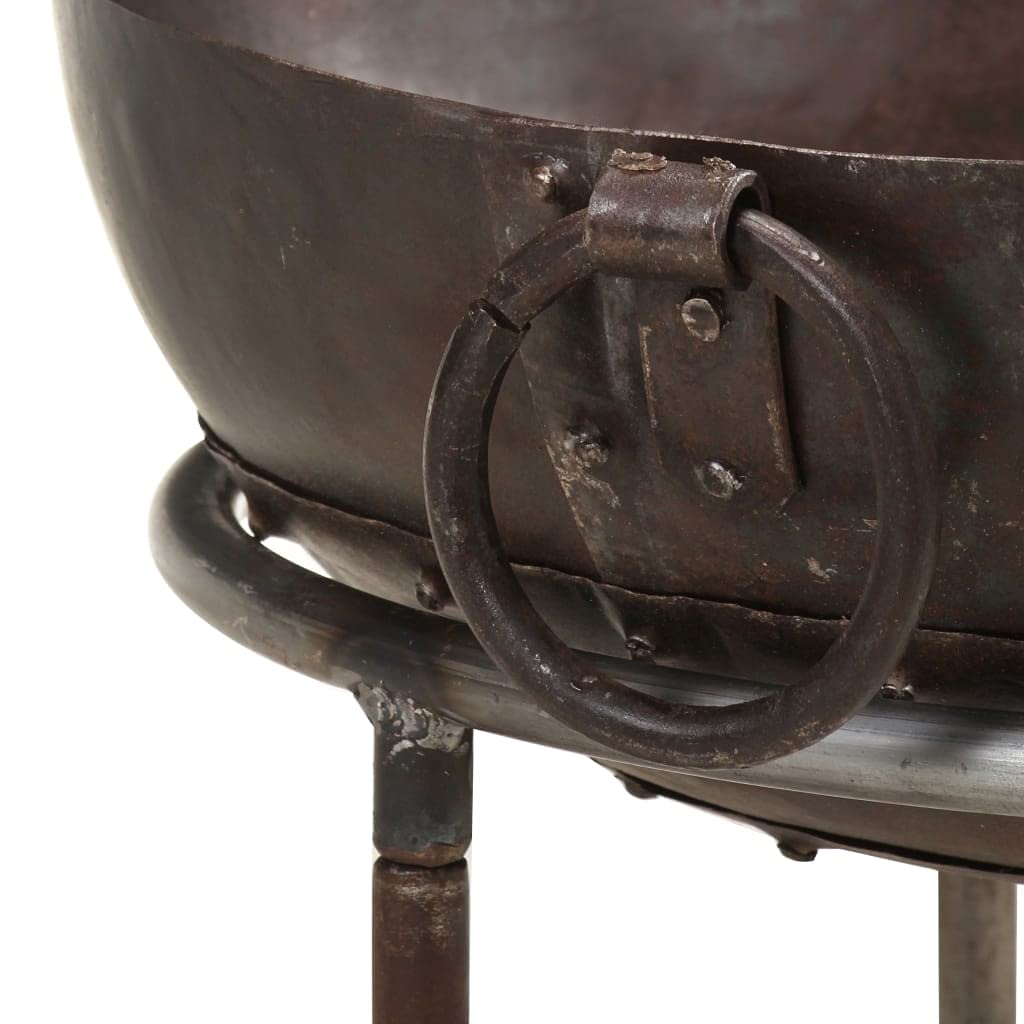 Generico Braciere Rustico in Ferro Ø 40cm con Fuoco Scenografico per Giardino e Patio,Riscalda Serate Fresche e Crea Atmosfera Accogliente Ideale per Famiglie
