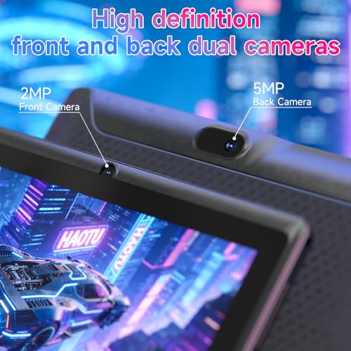Image of YQSAVIOR 7 inch Tablet | Android 14 | Tablet with Protective Case | 8GB+32GB+2TB Expand | Eye-Friendly Screen | Dual Camera | 2.4G+5G WiFi | Widevine L1 | Educational | Games | Black