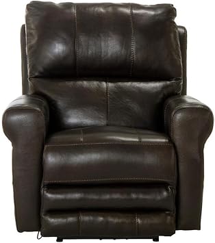 Catnapper Samuel Power Lay Flat Recliner with USB Charging Port in Chocolate Brown Leather