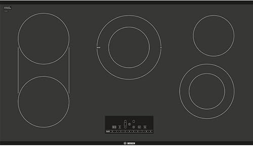 Bosch NET8668UC 36-Inch 800 Series Electric Cooktop with 5 Elements, Smoothtop Style and ADA Compliant, Black