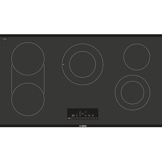 Bosch NET8668UC 36-Inch 800 Series Electric Cooktop with 5 Elements, Smoothtop Style and ADA Compliant, Black