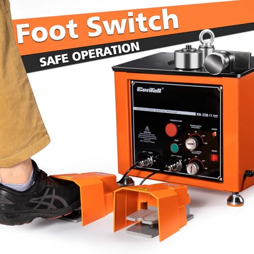 CENTALL Electric Hydraulic Rebar Bender,1600W Desktop Electric Rebar Bender,Bending up to 1 Inch #8 6-25mm Rebar Bending Angle 0-180 Degrees,with Foot Pedal for Bending Steel Rope (RB-25) - Thumbnail 3