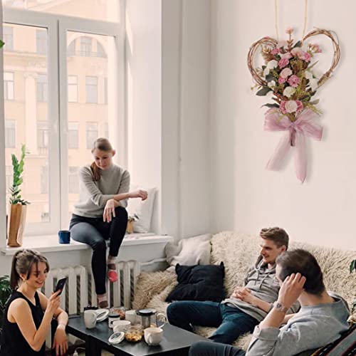 Simulation de cœur de fleur en rotin haut de gamme pour décoration murale chic - 8