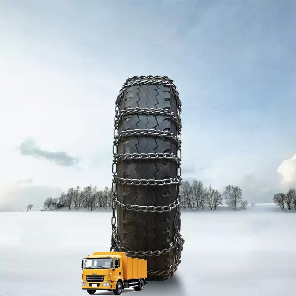 2pcs 9mm Snow Chains for Trucks & SUVs – Reinforced Anti-Skid Chains –Easy On and Off for Ice & Snow 10.00-20 9mm 6.50-16