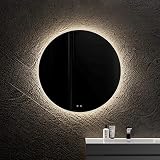 BLUHOUZZ Round Led Bathroom Mirror with Lights, 32 Inch Anti-Fog Front and Backlit Mirror for Bathro
