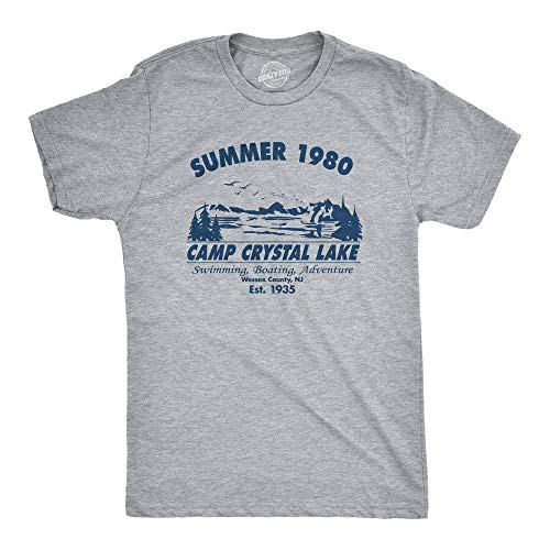 Mens Summer 1980 Men Funny T Shirt Camping Vintage Cool 80s Tees Grey XL
