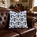 Slow Cow Embroidery Decorative Throw Pillow Cover Case for Couch Sofa Home Decor Modern Geometric Accent Pillow Cushion Cover 18 x 18 Inches Navy Blue