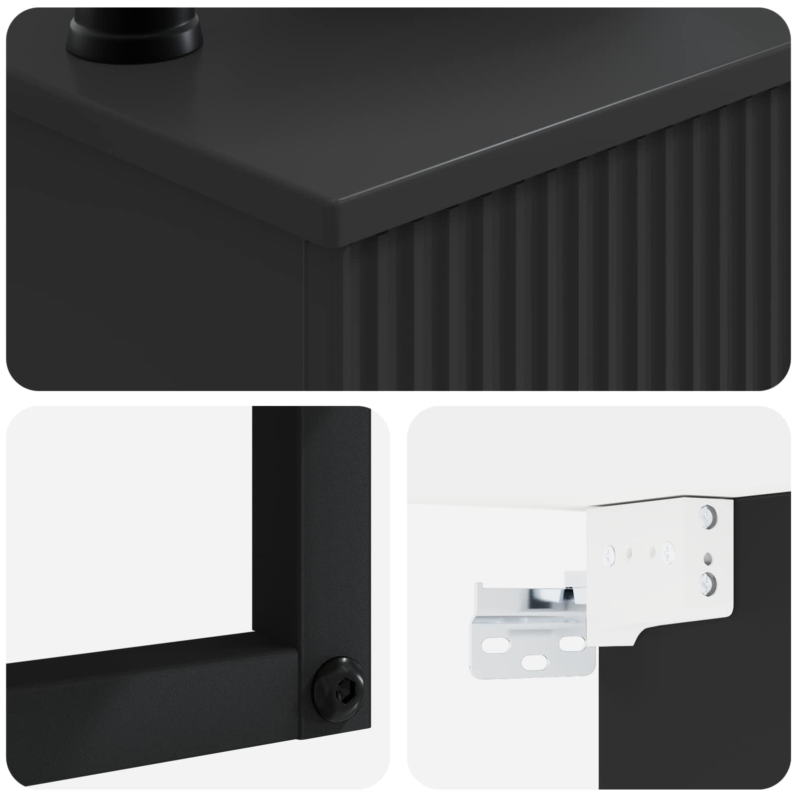 Genérico Lavabo de Lavado Montado en la Pared Negro 40 x 41 x 40,5 cm,Armarios y Almacenamiento,Tocadores de baño,15.4 kg-890179