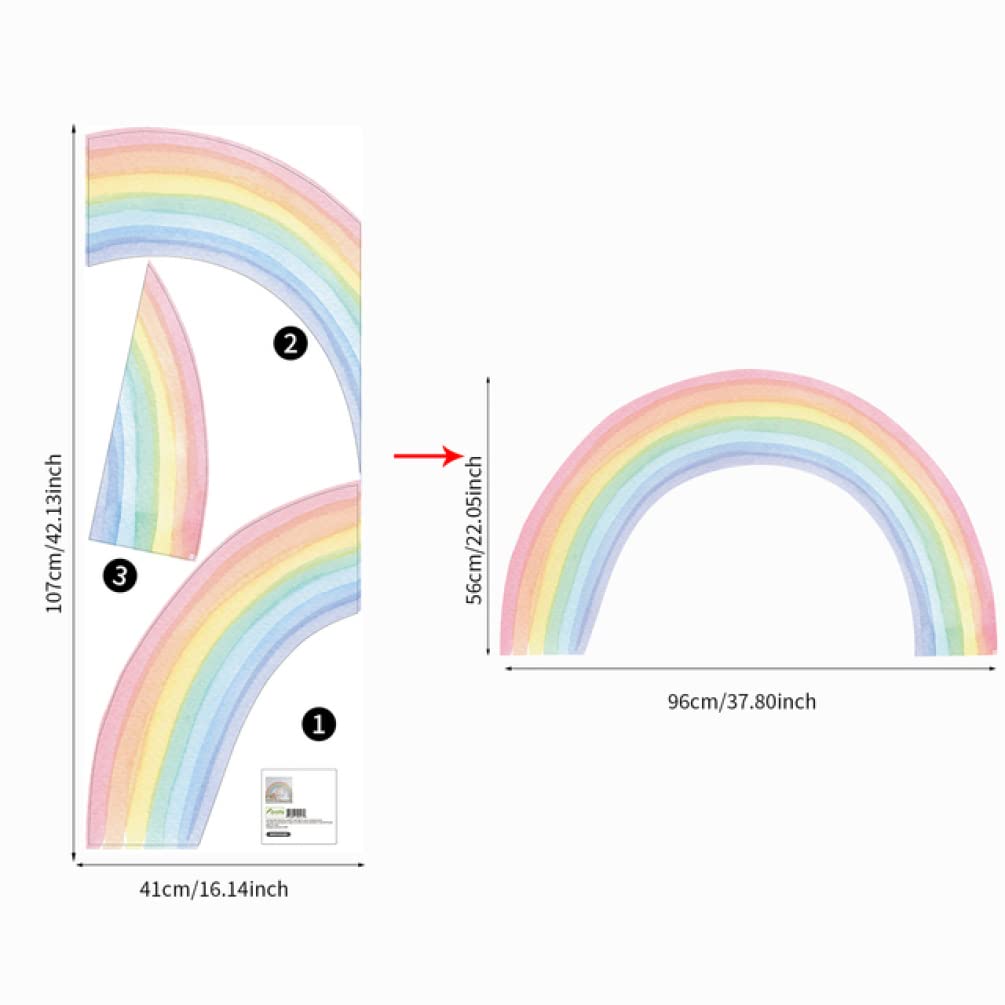 Neukids FABRIC Regenboog Muursticker 240x140 Cm - Pastel Zelfklevende Wanddecoratie Kinderkamer