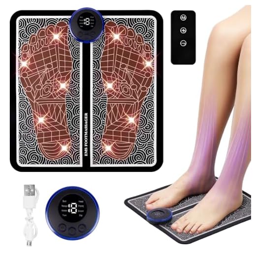 OSDUE Masajeador de Pies Eléctric, 8 Modos 19 Niveles de Intensidad, para Alivio del Dolor Plantar, Relajación Muscular, Mejorar la Circulación Sanguínea, con Mejor Acariciar Apretar Entrenar Modos A