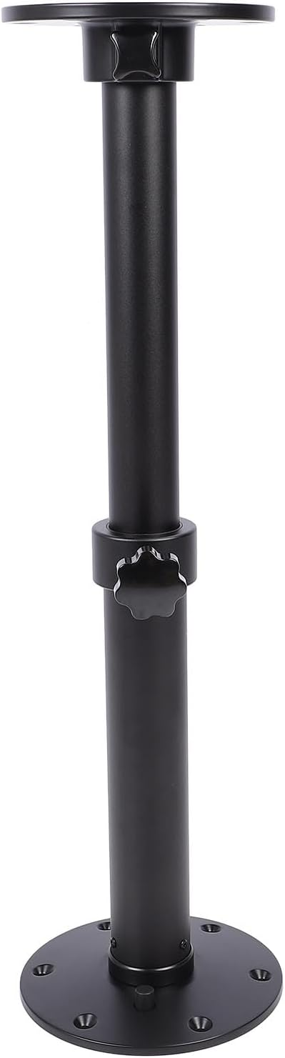 Qiilu 360度回転 RV テーブル脚 18.11 ～ 27.76インチ 調節可能 アルミニウム合金 取り外し可能 テーブルベー