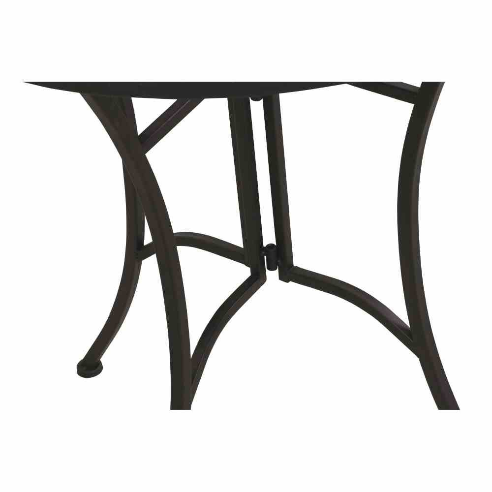 Siena Garden 875354 Stella - Mesa Auxiliar (Acero y cerámica, 5,5 x 70 cm), diseño de Mosaico, Color Negro