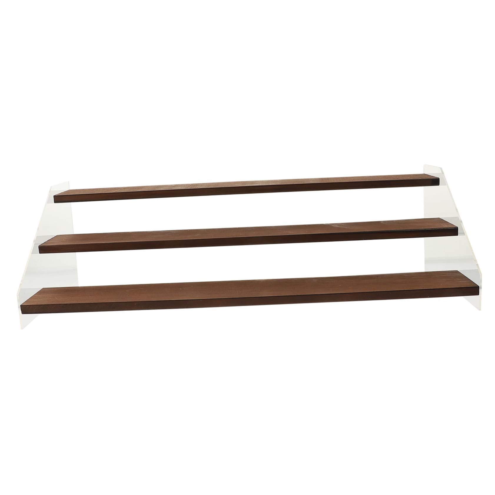 Expositor de 3 Niveles de Acrílico y Madera para Figuras