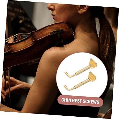 Supvox 2Pcs Violin Screw Diy Violin Helpers Violin Chin Rest Screws Instrument Helpers Metal Golden Chinrest Screw For Violin Chin Rest Screw For Violin Small Chinrest Screws Meter #TOP5