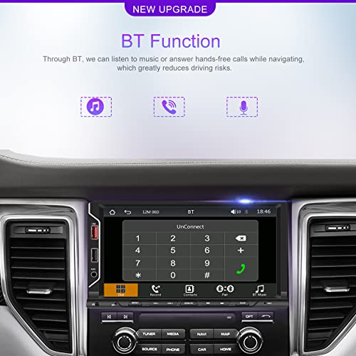 Sixwin Double Din Car Stereo With Wireless Carplay Android Auto 7 Inch Touch Screen Car Radio With Bluetooth Multimedia Player With Backup Camera Car Mp5 Player Fm Mirror Link Steering Wheel Control #TOP3