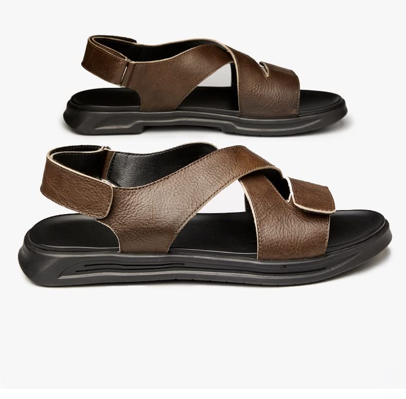 Men's Sandals Outdoor Beach Shoes Casual Breathable Leather Sandals Slippers3