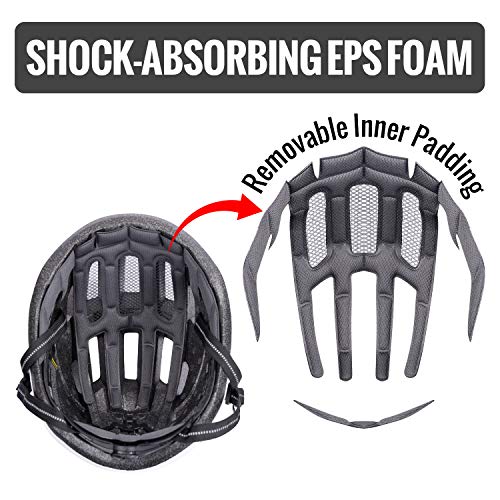 NHH Adult Bike Helmet - CPSC-Compliant Bicycle Cycling Helmet Lightweight Breathable and Adjustable Helmet for Men and Women Commuters and Road Cycling (Matte Black) - Thumbnail 5