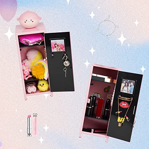Yobro Mini Lockers, Girl Talk Locker With Lock&Keys&Stickers, Metal Locker For Girls, Miniature Storage Locker For Bedroom Home Office School, Desk Storage Lockers, Real Little Locker For Girls #TOP5