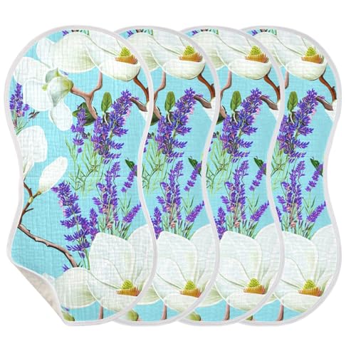 Magnolia Lavender Blue Burp Cloths for Babies Burp Rag Cotton Spit Up Rag for Baby Boy Girl3