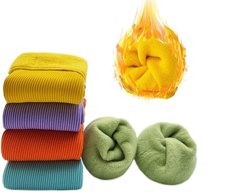 Diamond Craft Winter Warm Woolen snow Socks For Kids Toddlers Fuzzy Fur Velvet Socks Ankle Length -Strechable Free Size Fit Upto15 Year-Pack of 6 pair