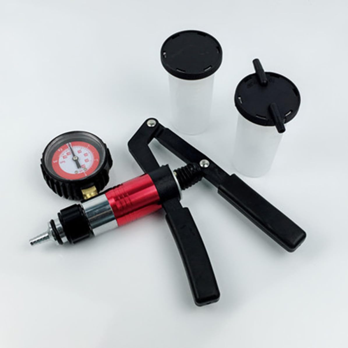 Kichvoe Pompa per Vuoto Manuale in Lega Kit Portatile per Spurgo Freni e Tubo Carburante Serbatoio e Adattatore per Uso Automobilistico e Officina