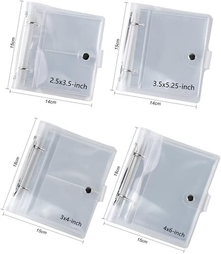 Miniatura 6 de Fundas para fotos de 4 x 4 pulgadas, 100 bolsillos, libro de fotos, funda para fotos de tarjetas, mini álbum de fotos, bolsillo impermeable para