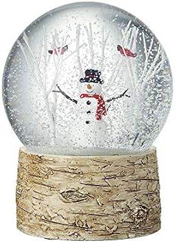 Heaven Sends Christmas Snowman Snow Globe with Robins & Trees