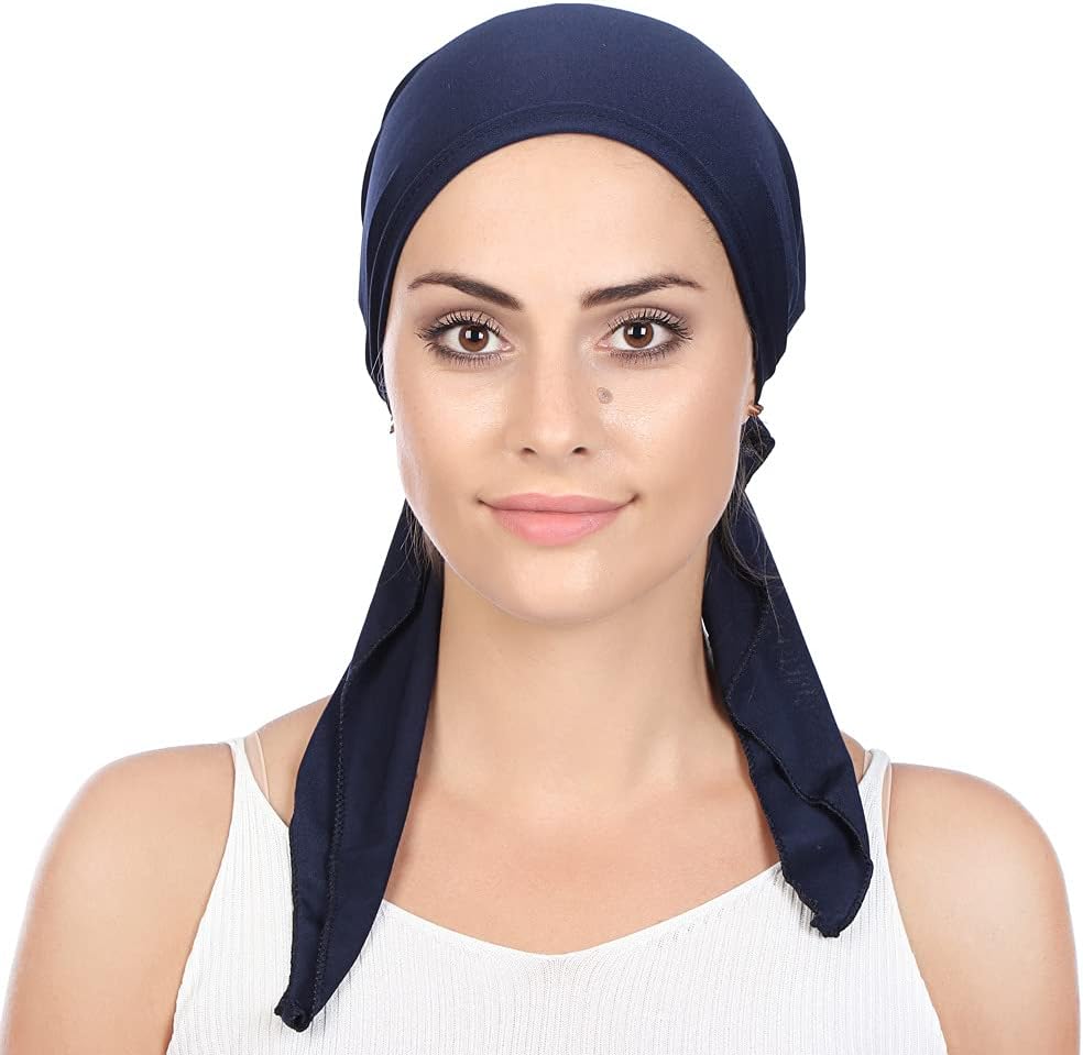 Qhome Womens Rhinestone Head Scarf Head Wrap Chemo Cap Spandex Bandana Du Rag - Image 2