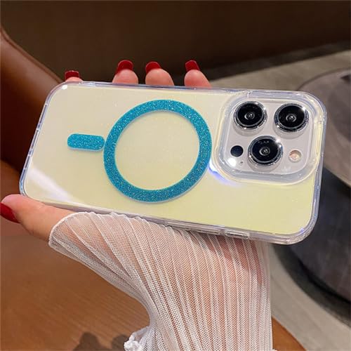 Coque de couleur dégradée luxe à paillettes pour iPhone 15 finition premium
