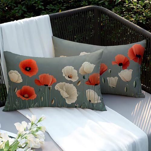 Housse de coussin rectangulaire 40x80 en lin chic pour canapé salon - 3