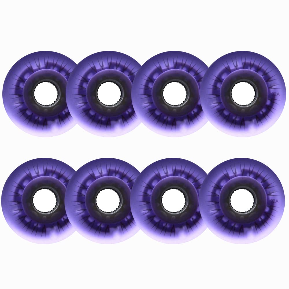 Świecące kółka do łyżworolek migające koła do łyżworolek zapasowe koło 92A LED świecące koła 8 szt. 72 mm / 76 mm / 80 mm dostępne wiele opcji kolorystycznych, fioletowe, 80 mm