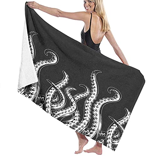 MATEKULI Beach Bath Towel,Octopus Tentacles,Lightweight Beach Blanket Absorbent Quick Dry Cool Pool Beach Swim Towels for Picnic Travel Hike