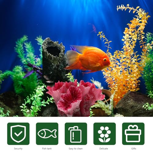 Image of Ipetboom 2pcs Artificial Reef Coral Aquarium Decorations, Red Fish Tank Ornaments, Home Tank Decor Coral for Aquarium Landscape, 2.8x2 Inch