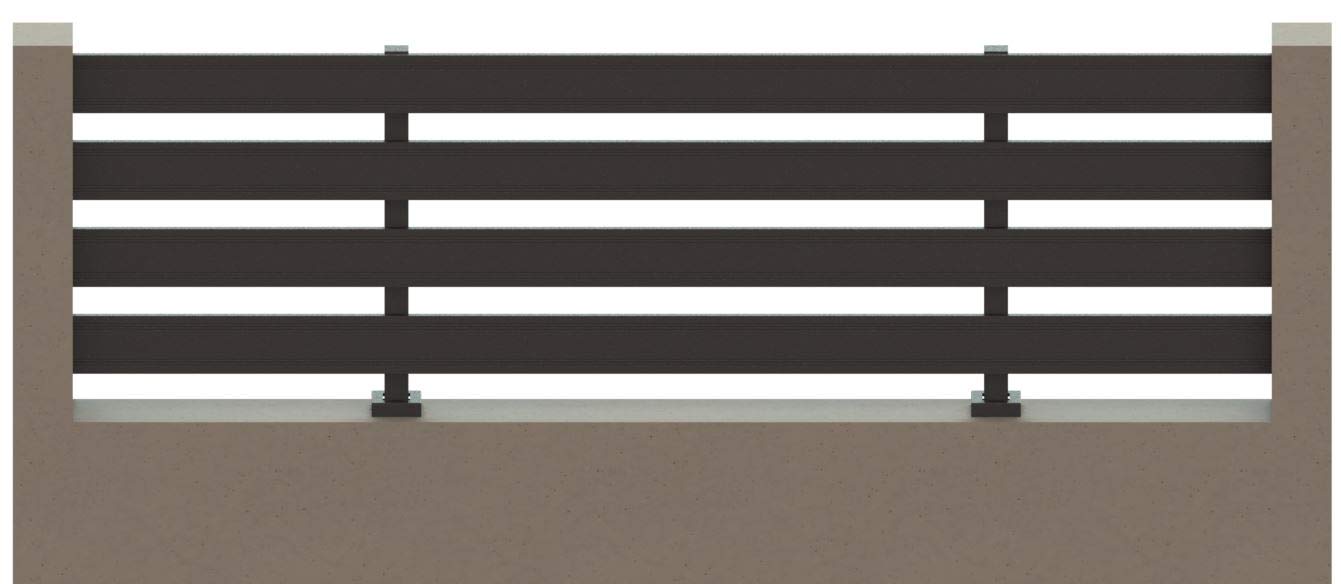 Clôture, Claustra, Brise-vue Megaluxfrance en Aluminium avec 4 lames