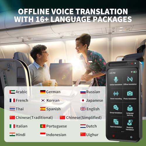Language Translator Device, 138+ Languages Translation in Real Time for Voice/Text/Photo Portable Smart Voice Translator Device Offline Online Translation Suitable for Business Learning Travel 5 Language Translator Device, 138+ Languages Translation in Real Time for Voice/Text/Photo Portable Smart Voice Translator Device Offline Online Translation Suitable for Business Learning Travel - Image 3