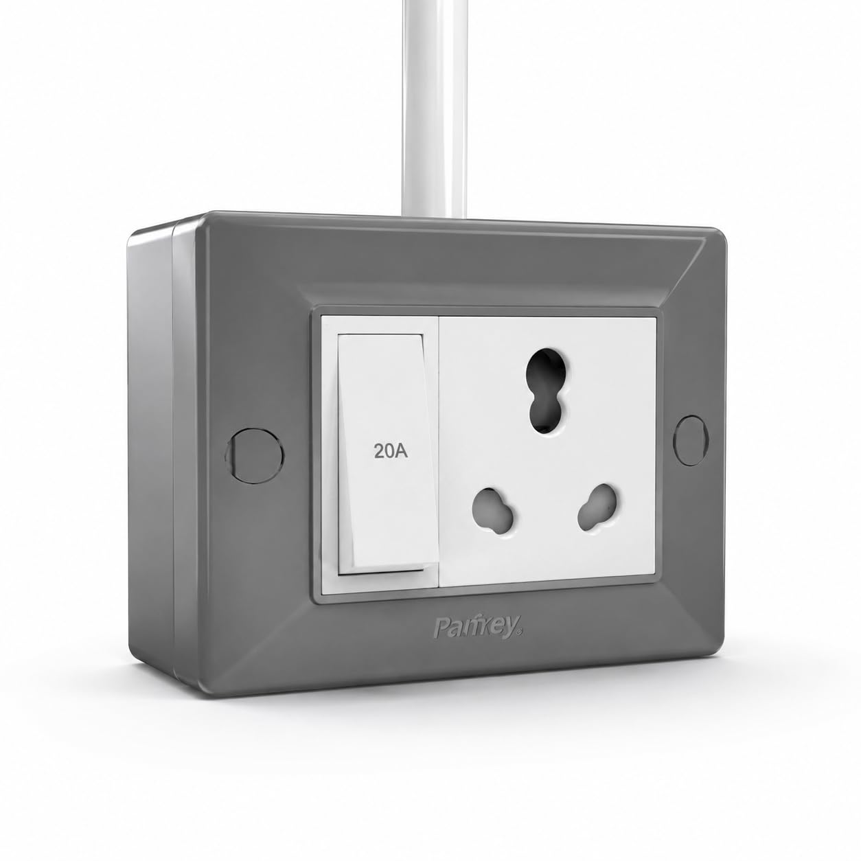 Palfrey 16A Extension Board with Safety Shutter, 20A Switch & 3 Pin Plug | Heavy Duty Power Extension Socket for Microwave, Refrigerator, Geyser | 1.5 Sqmm 3 Core Cable | Grey (20 Meter)-image-40