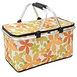 Kingmate Faltbare Picknickkörbe Große Kapazität Zusammenklappbare Kühltasche Isoliertasche Einkaufstasche Frischtasche Thermotasche für Outdoor Picknick Reise