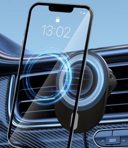 15W Mag-Safe Car Charger With Bling Design - Magnetic Wireless Phone Mount For IPhone